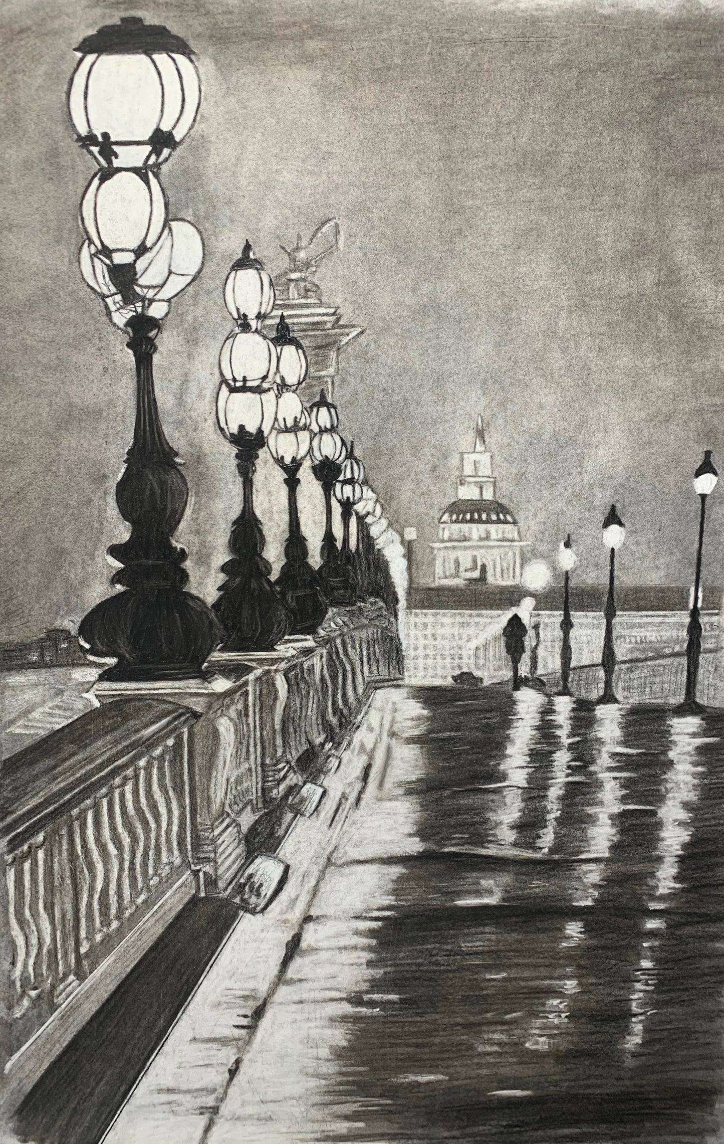 Bridge Pont De Alexander III Study Drawing