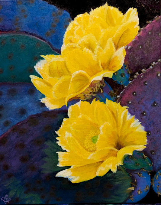 Prickly Pear Cactus Blooms Study